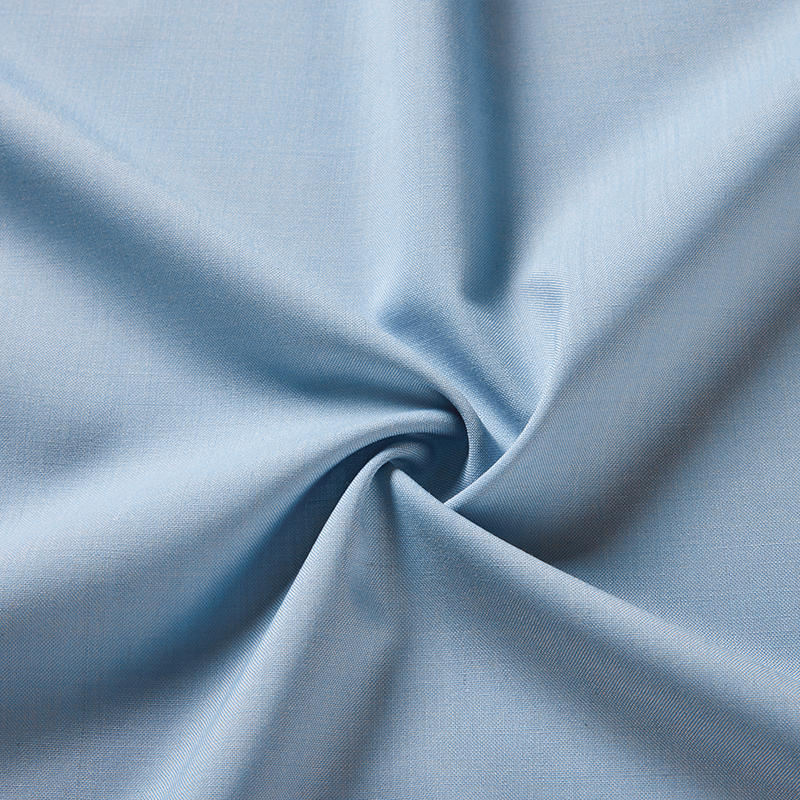 Light Blue Polyester Wool Fabric