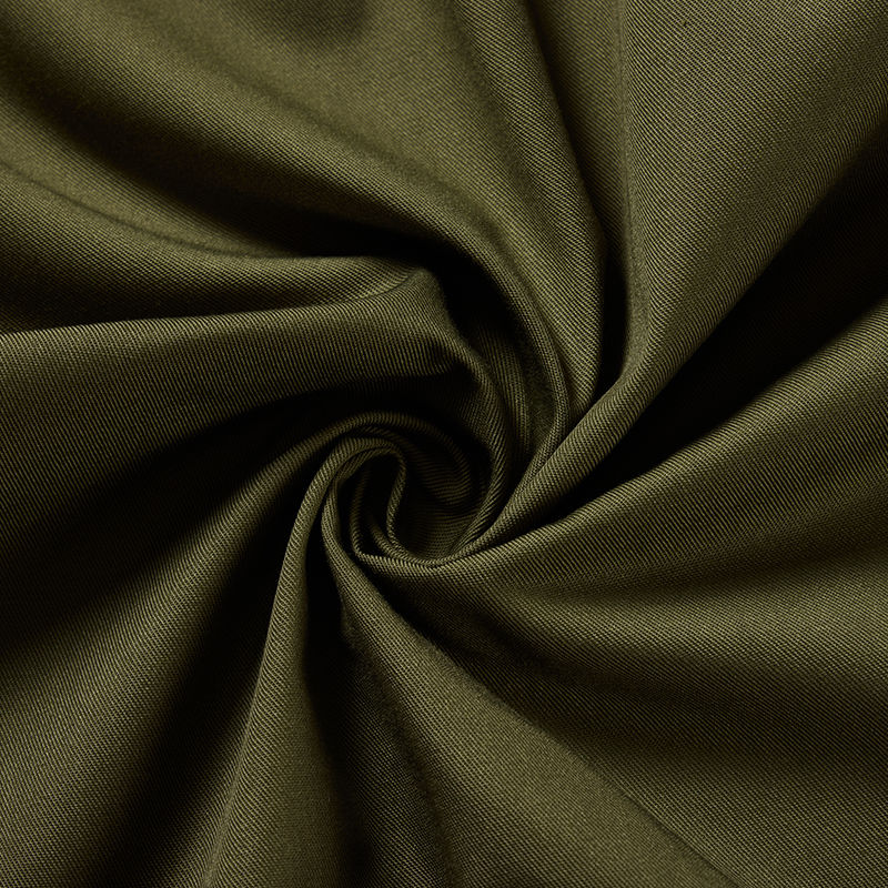 Olive Green Poly Cotton Blend Fabric